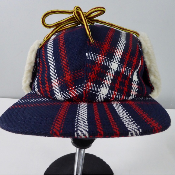 Duluth Trading Company Burly Cotton Plaid Earflap Trapper Hat Sherpa Fleece NWT - Picture 10 of 11